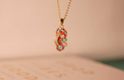 Red Nazar Paisley Pendant Necklace