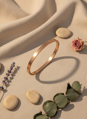 RoseGold Oval Matte Thin S Plain Bands Bracelet