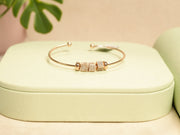 Rose Gold Cubic Zirconia Embellished Bangle Bracelet