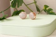 RoseGold Pave Stone Circular Hoop Earrings