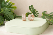 RoseGold Diamond Grid Hoops