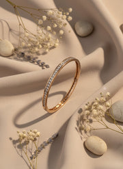 RoseGold Stone S Studded Bangle Bracelet