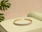 Rose Gold Double Row Stone Embellished Bracelet