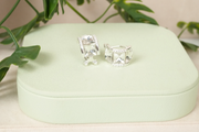 Silver Cube Hoops