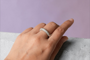 Silver Pave Set Finger Ring