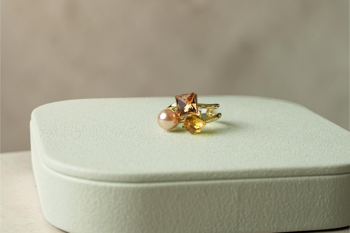 Elegant Statement Ring With Decorative Accents