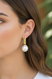 White Orb Drop Earrings