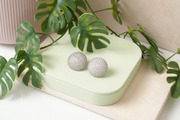 Silver Round Stud Earrings
