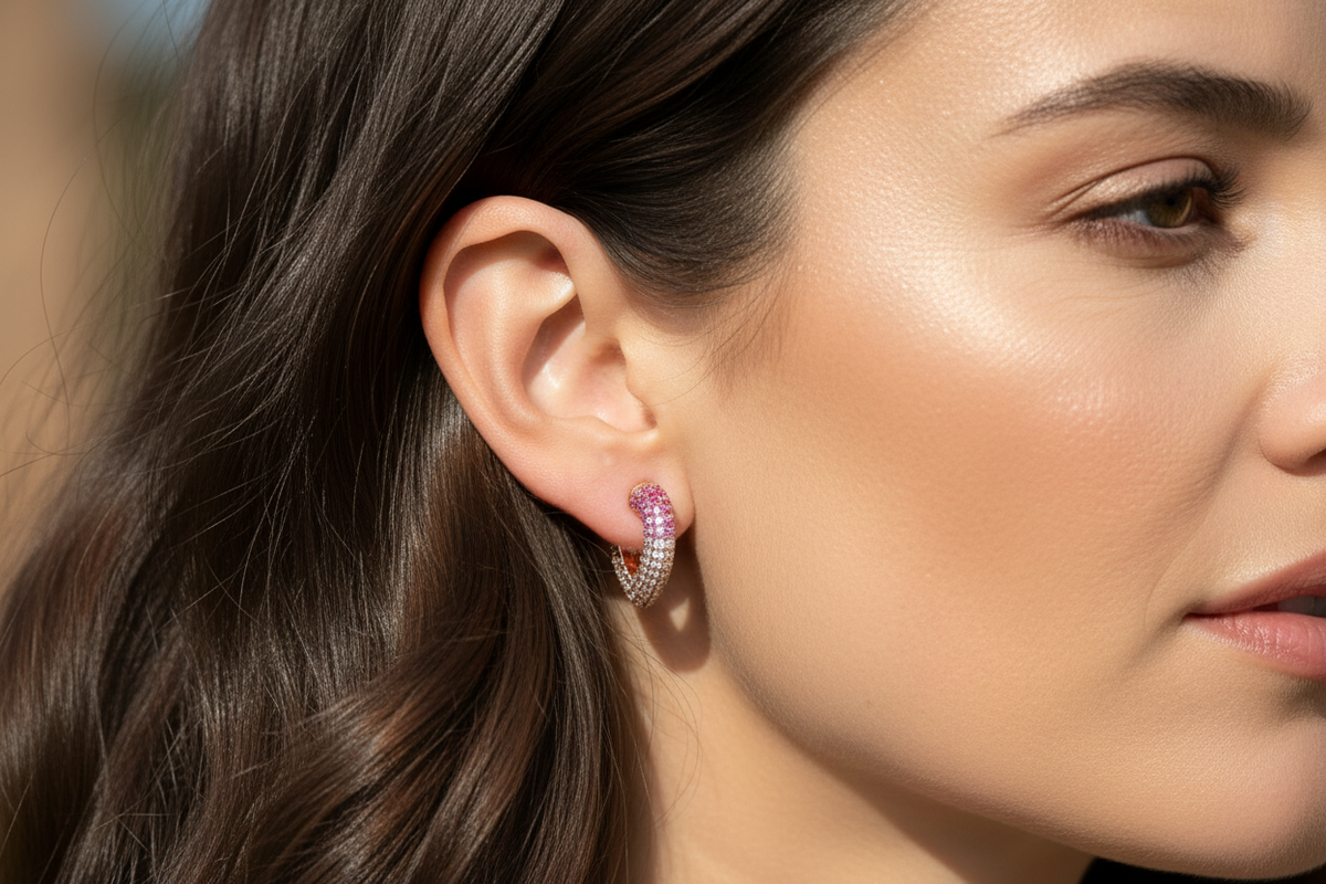 Elegant Heart Shaped Stud Earrings