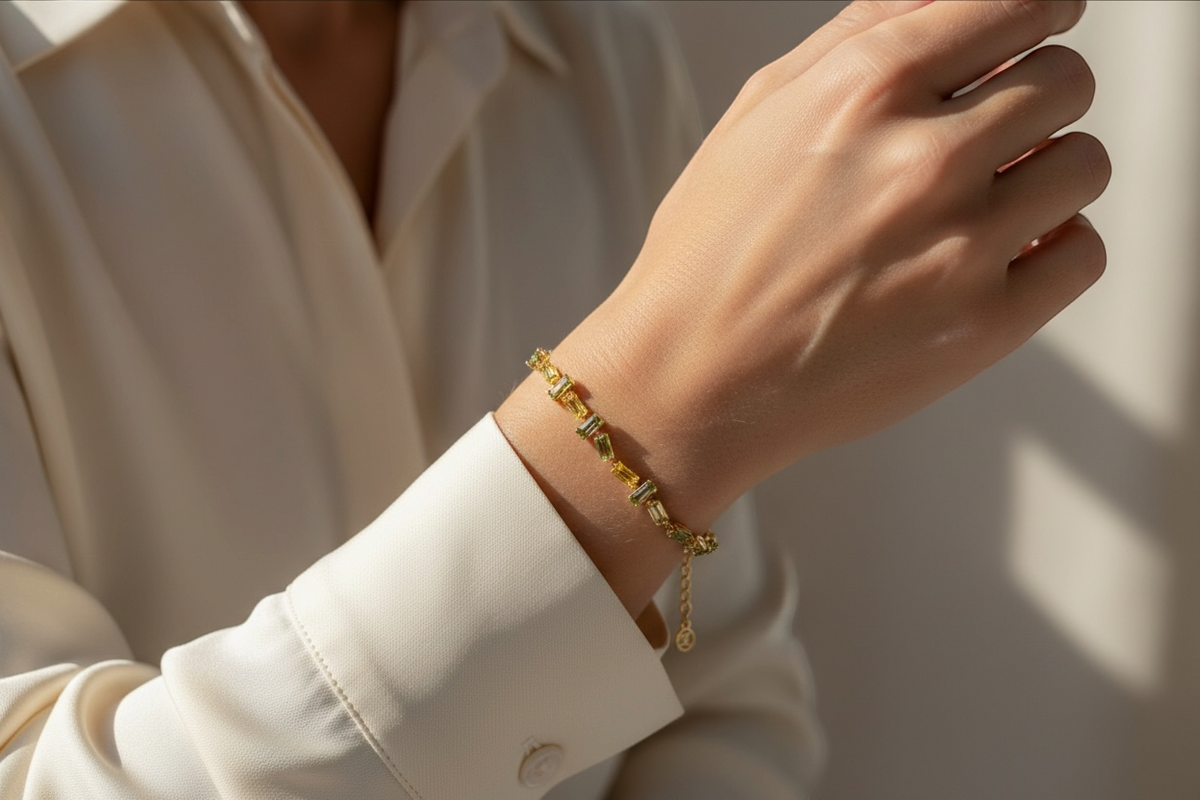 Rectangular Stone Embellished Bracelet