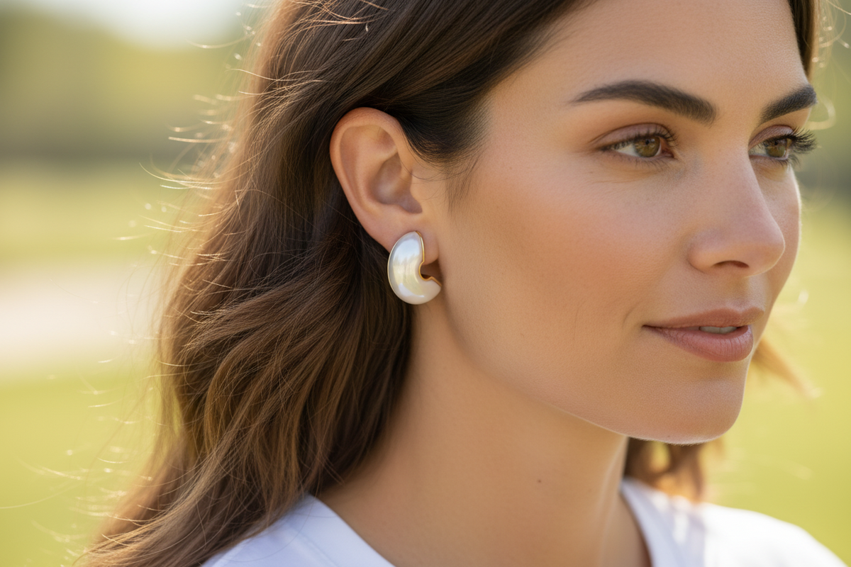 Elegant Half Moon Hoop Earrings for Women