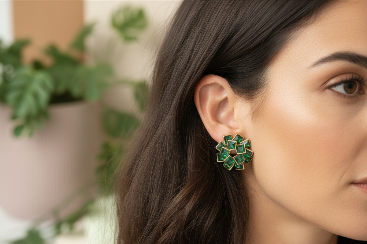 Green Kaleidoscope Earrings