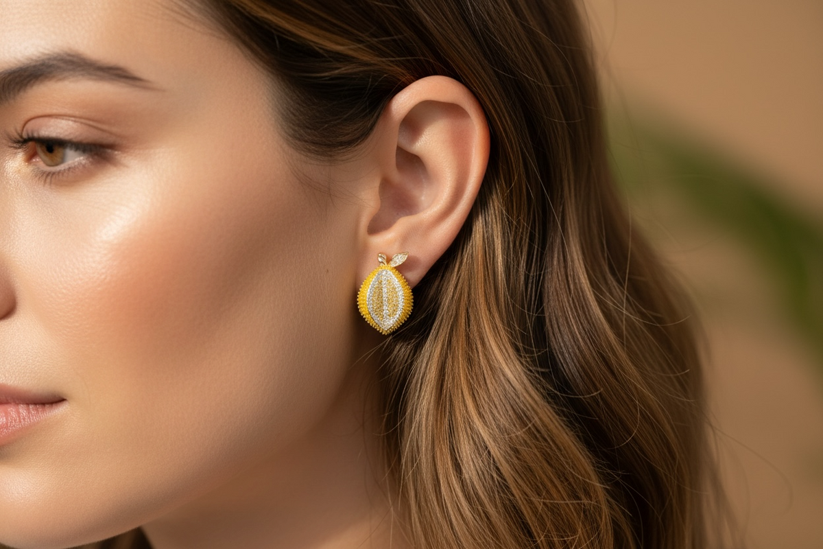 Elegant Fruit Shaped Designer Stud Earrings