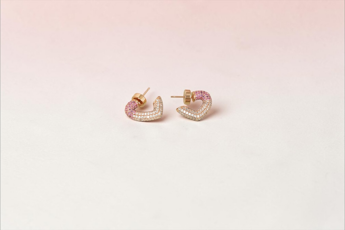 Heart Shaped Stud Earrings