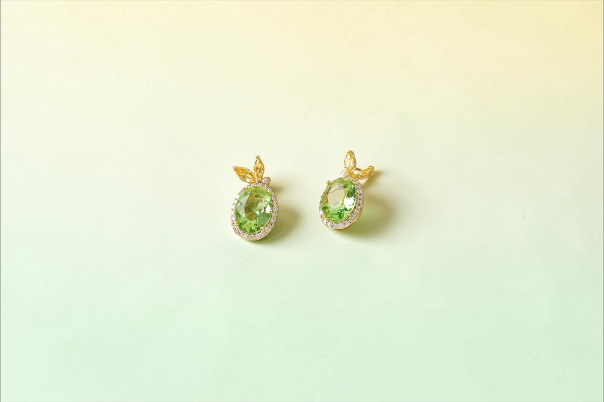 Elegant Oval Cut Stone Stud Earrings